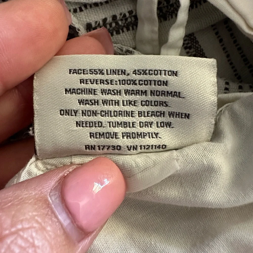 Hearth & Hand Magnolia King Linen Blend Stripe Duvet Cover Farmhouse Neutral - Picture 6 of 9